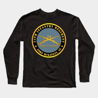 24th Infantry Regiment - Fort McKavett, TX - Buffalo Soldiers w Inf Branch Long Sleeve T-Shirt